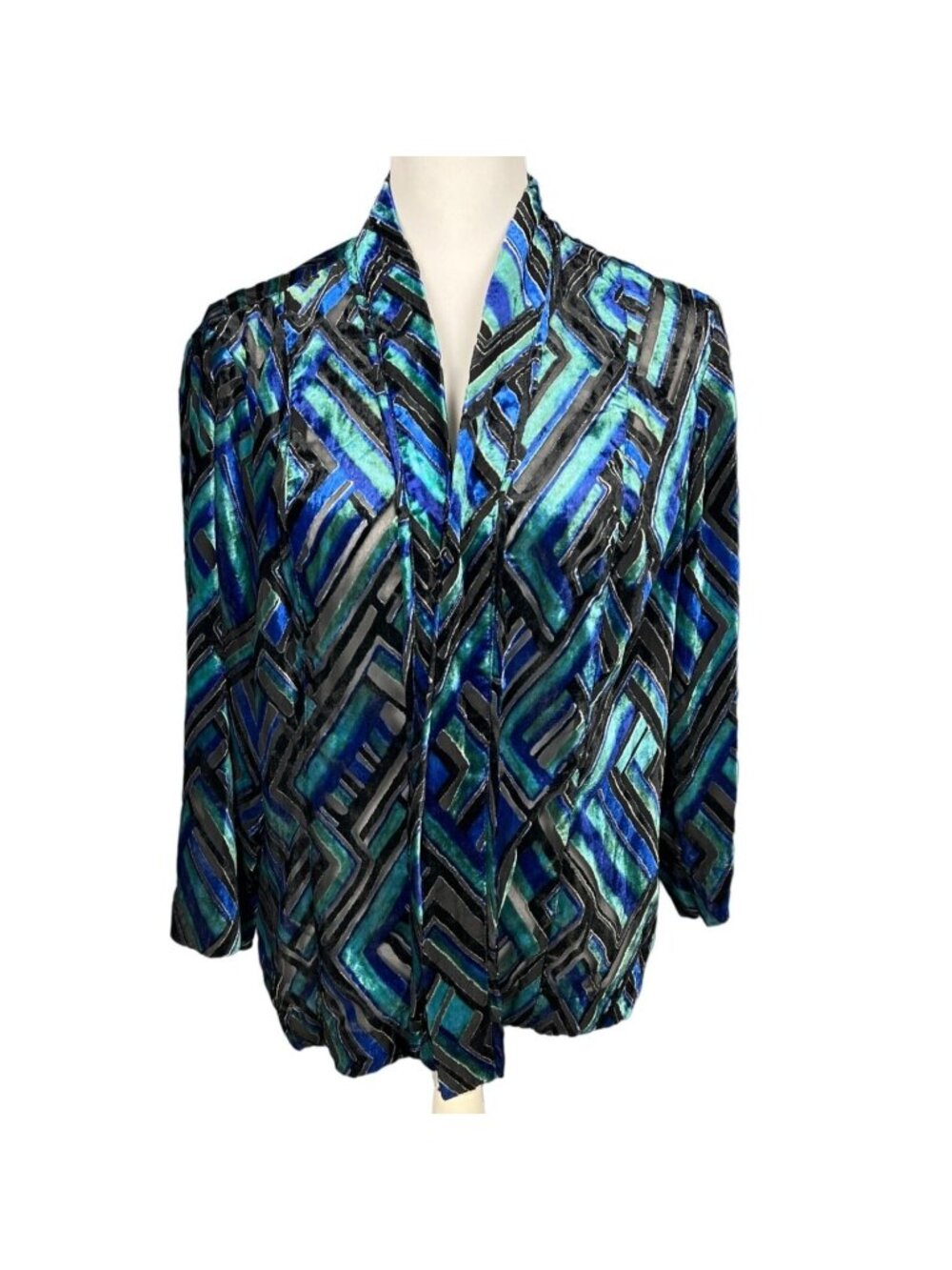 Chicos Women's Earlene Velvet Burnout Jacket Size Large
